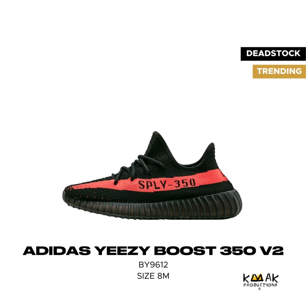 NEW Yeezy Boost 250 V2 Core Black/Red - Size Mens 8
